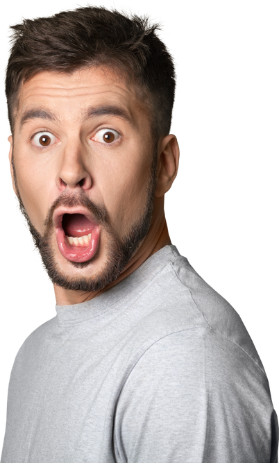 Man with Shocked Face 